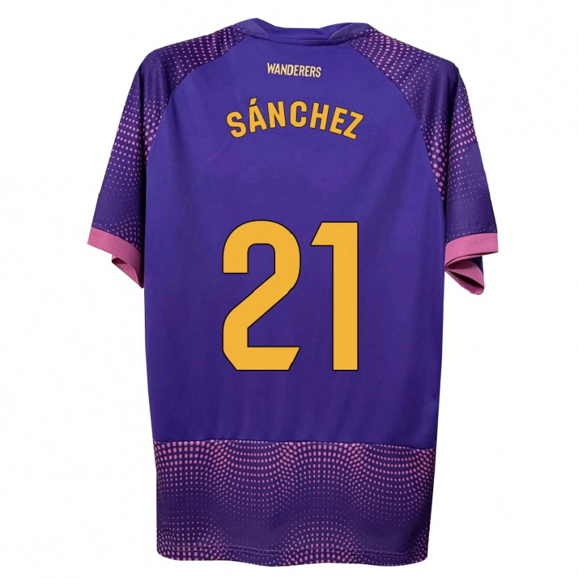 Danxen Uomo Maglia Álex Sánchez #21 Viola Bianco Rosa Kit Gara Away 2026/27 Maglietta