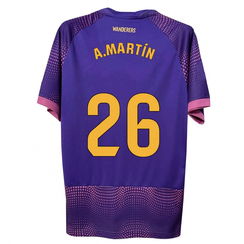 Danxen Uomo Maglia Alejandro Martín #26 Viola Bianco Rosa Kit Gara Away 2026/27 Maglietta