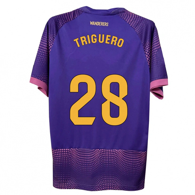 Danxen Uomo Maglia Dani Triguero #28 Viola Bianco Rosa Kit Gara Away 2026/27 Maglietta