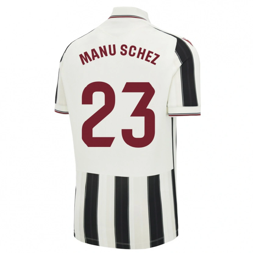 Danxen Uomo Maglia Manu Sánchez #23 Nero Bianco Rosso Kit Gara Away 2026/27 Maglietta