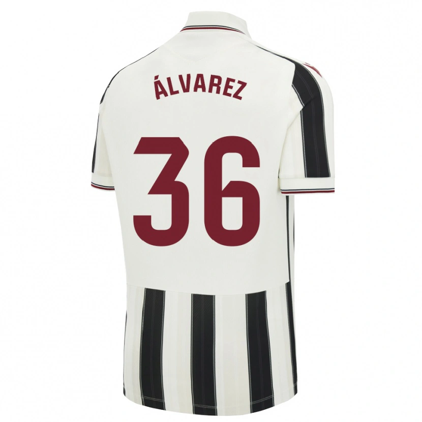 Danxen Uomo Maglia Anna Álvarez #36 Nero Bianco Rosso Kit Gara Away 2026/27 Maglietta