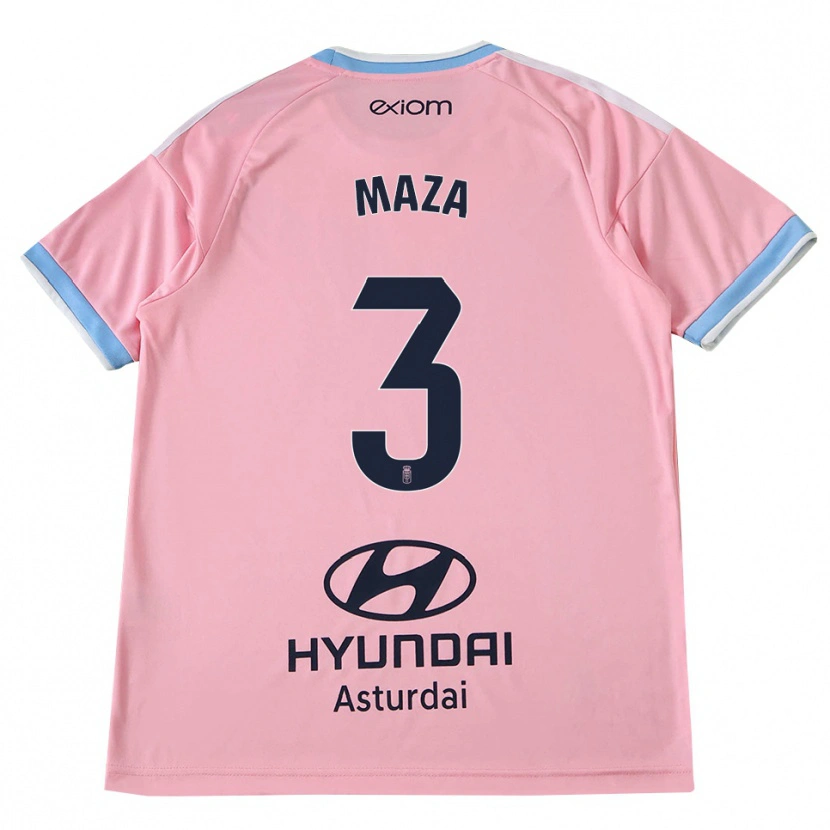 Danxen Uomo Maglia Óscar Maza #3 Blu Fiordaliso Rosa Kit Gara Away 2026/27 Maglietta