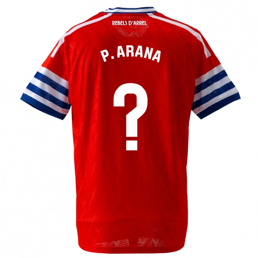 Danxen Uomo Maglia Paula Arana Montes #0 Blu Reale Rosso Kit Gara Away 2026/27 Maglietta