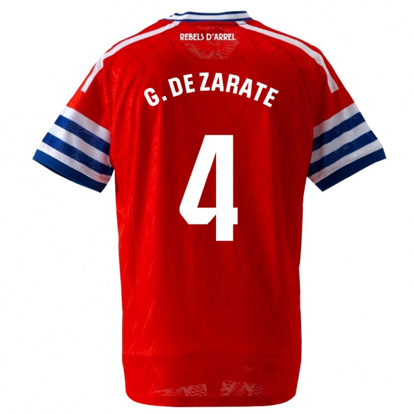 Danxen Uomo Maglia Urko González De Zárate #4 Blu Reale Rosso Kit Gara Away 2026/27 Maglietta
