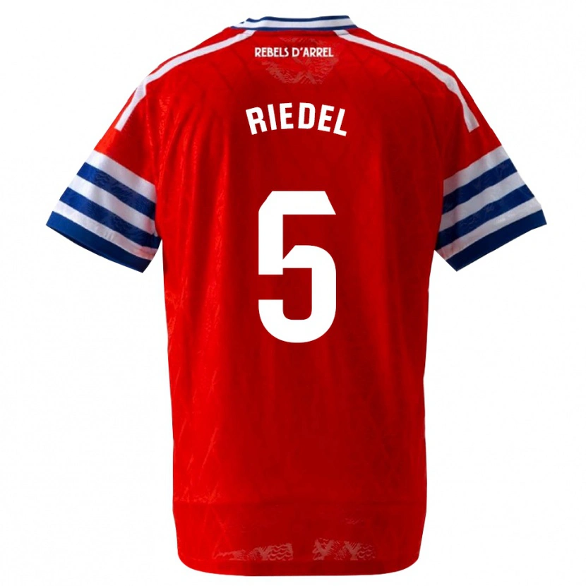 Danxen Uomo Maglia Clemens Riedel #5 Blu Reale Rosso Kit Gara Away 2026/27 Maglietta
