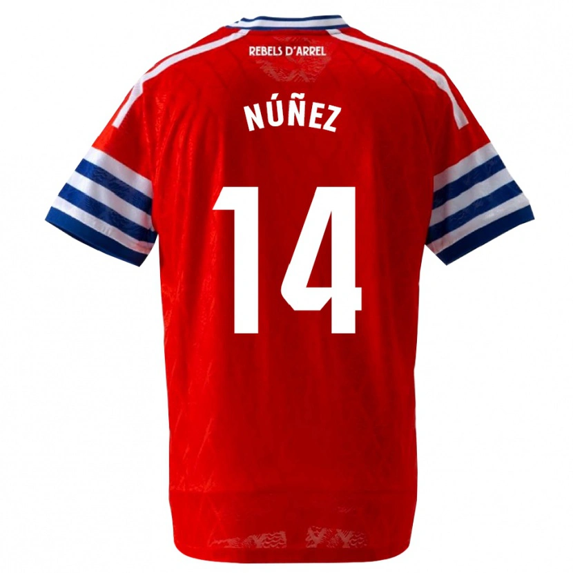 Danxen Uomo Maglia Unai Núñez #14 Blu Reale Rosso Kit Gara Away 2026/27 Maglietta