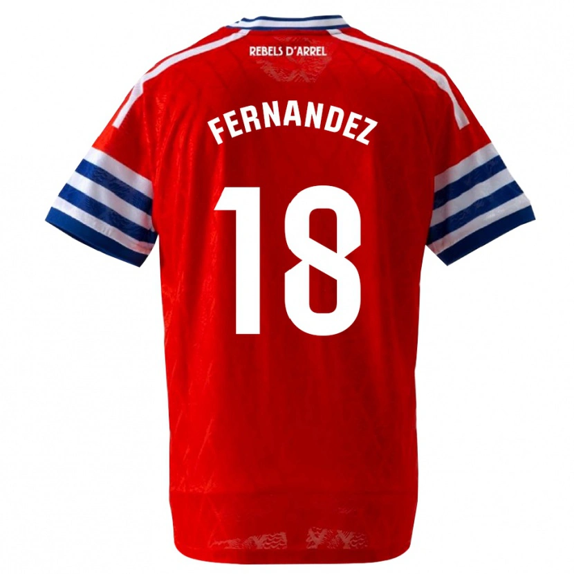 Danxen Uomo Maglia Marcos Fernández #18 Blu Reale Rosso Kit Gara Away 2026/27 Maglietta