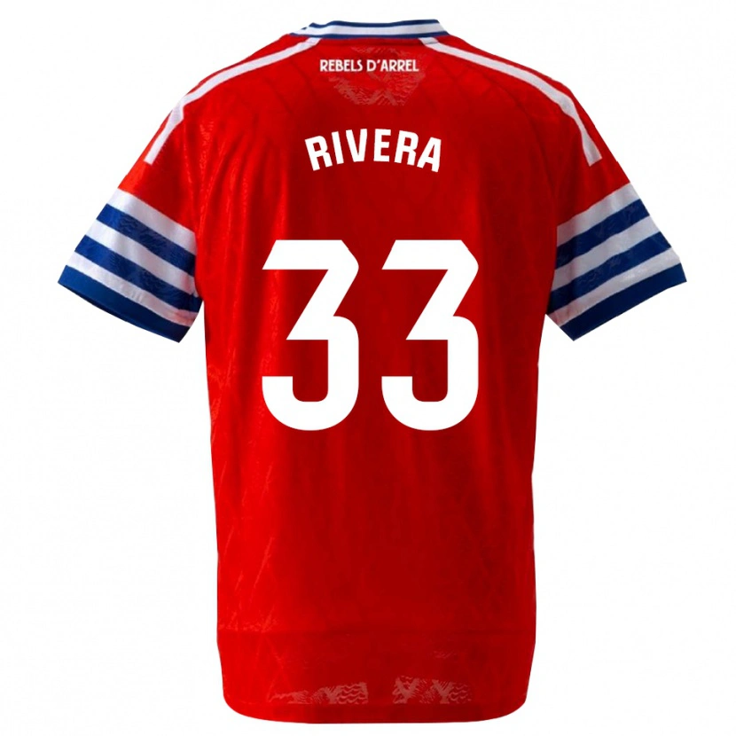 Danxen Uomo Maglia Pol Rivera #33 Blu Reale Rosso Kit Gara Away 2026/27 Maglietta