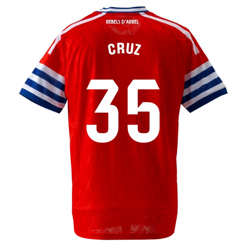 Danxen Uomo Maglia Denis Cruz #35 Blu Reale Rosso Kit Gara Away 2026/27 Maglietta