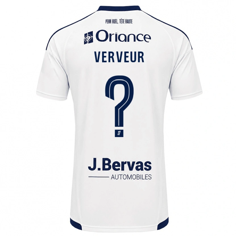 Danxen Uomo Maglia Titouan Verveur #0 Navy Bianco Kit Gara Away 2026/27 Maglietta