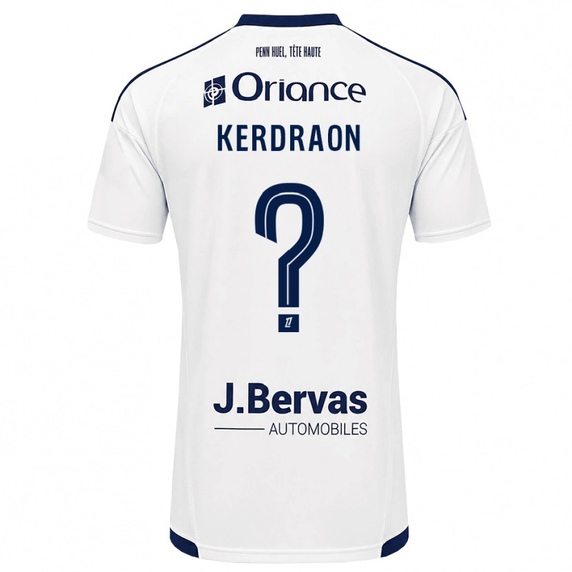 Danxen Uomo Maglia Jade Kerdraon #0 Navy Bianco Kit Gara Away 2026/27 Maglietta
