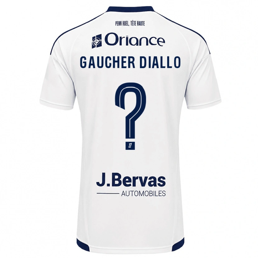 Danxen Uomo Maglia Coumba Gaucher Diallo #0 Navy Bianco Kit Gara Away 2026/27 Maglietta