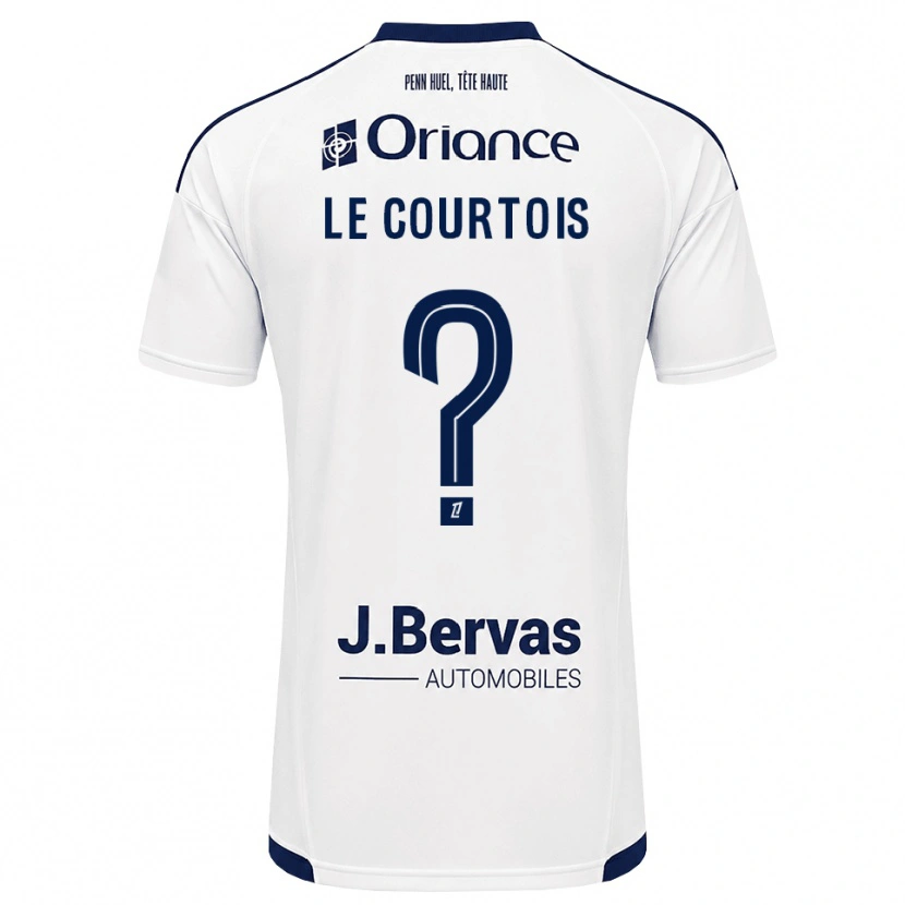 Danxen Uomo Maglia Loan Le Courtois #0 Navy Bianco Kit Gara Away 2026/27 Maglietta