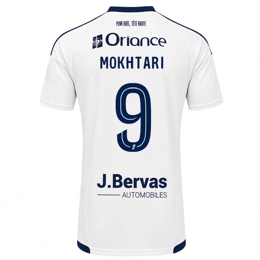 Danxen Uomo Maglia Noa Mokhtari #9 Navy Bianco Kit Gara Away 2026/27 Maglietta