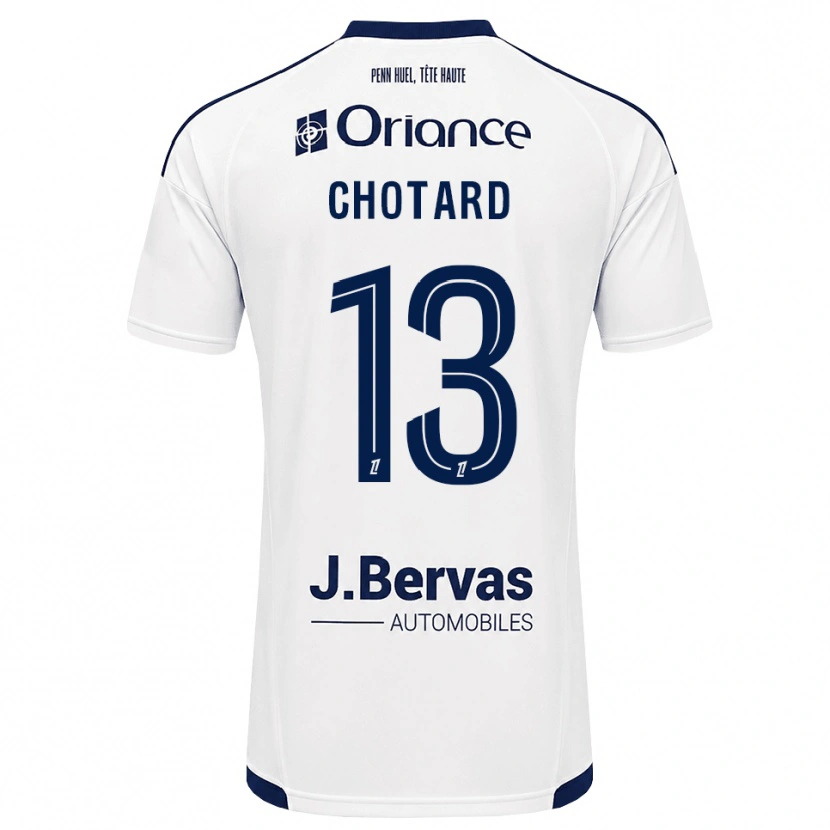 Danxen Uomo Maglia Joris Chotard #13 Navy Bianco Kit Gara Away 2026/27 Maglietta