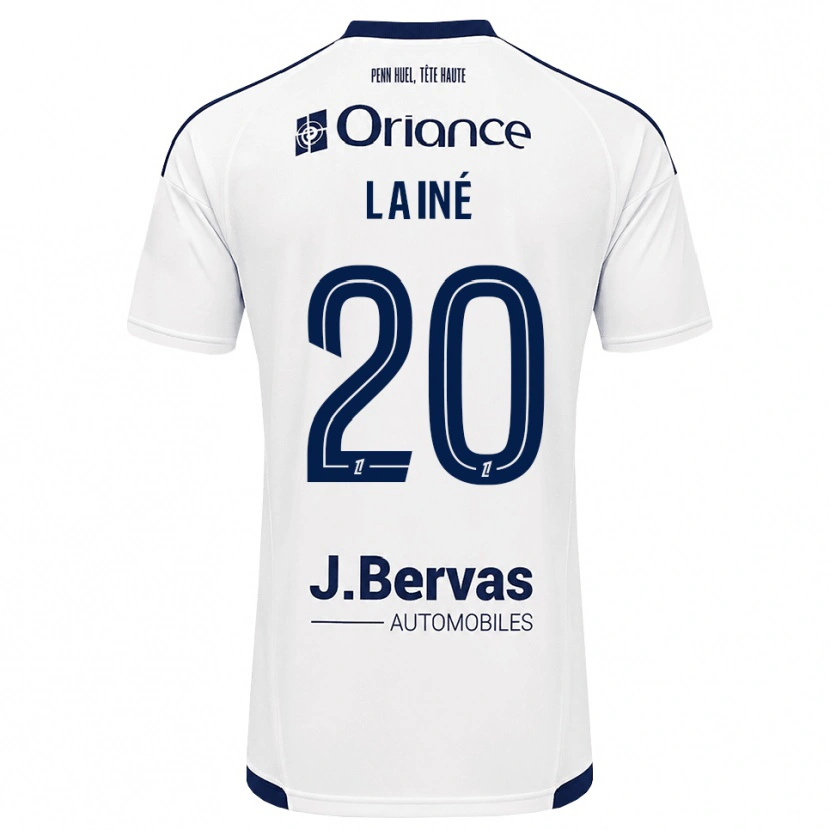 Danxen Uomo Maglia Mathis Lainé #20 Navy Bianco Kit Gara Away 2026/27 Maglietta