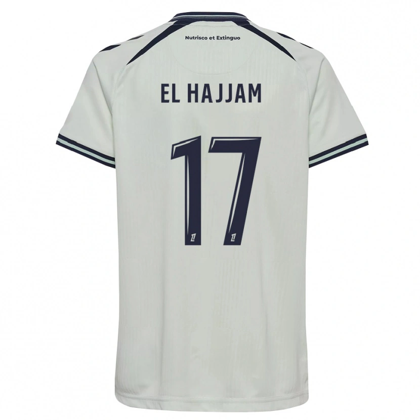 Danxen Uomo Maglia Oualid El Hajjam #17 Blu Notte Bianco Kit Gara Away 2026/27 Maglietta