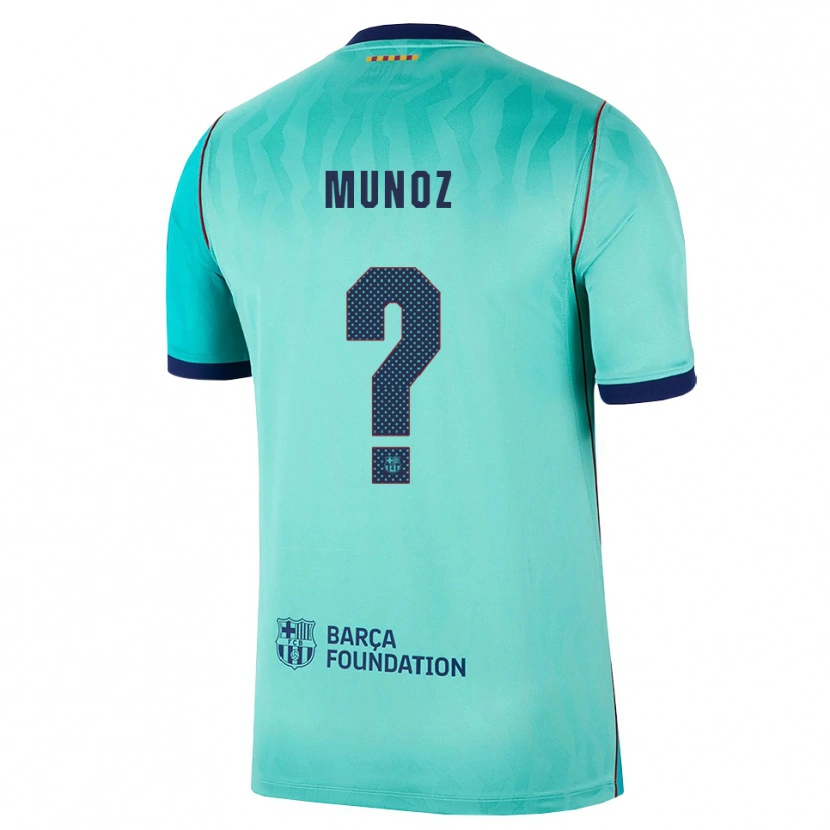 Danxen Uomo Maglia Pol Munoz #0 Acquamarina Turchese Scuro Blu Reale Kit Gara Third 2026/27 Maglietta