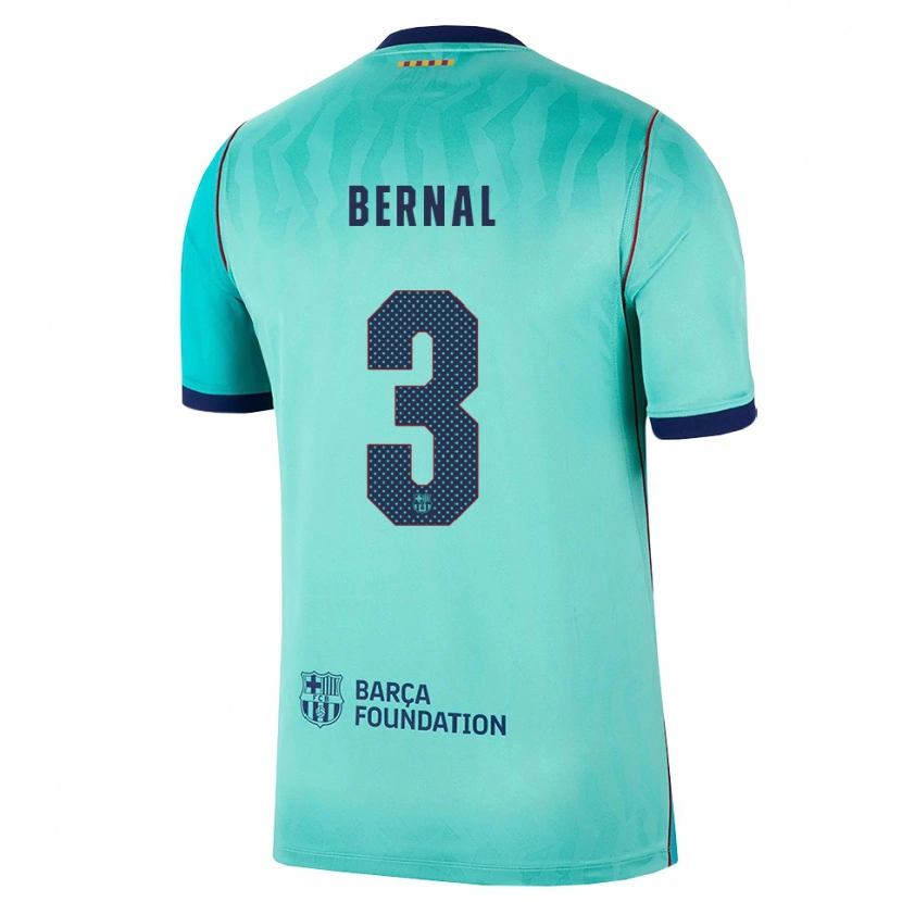 Danxen Uomo Maglia Lucas Bernal #3 Acquamarina Turchese Scuro Blu Reale Kit Gara Third 2026/27 Maglietta