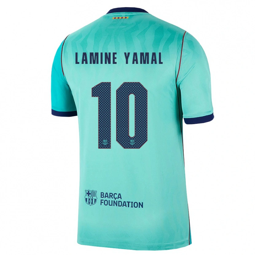 Danxen Uomo Maglia Lamine Yamal #10 Acquamarina Turchese Scuro Blu Reale Kit Gara Third 2026/27 Maglietta