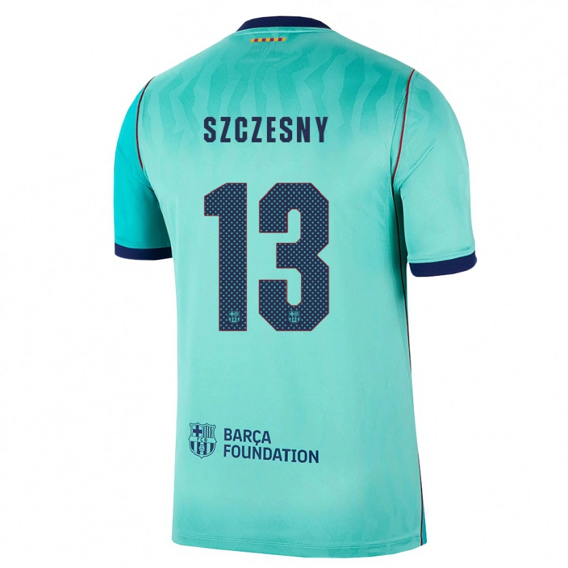 Danxen Uomo Maglia Wojciech Szczesny #13 Acquamarina Turchese Scuro Blu Reale Kit Gara Third 2026/27 Maglietta