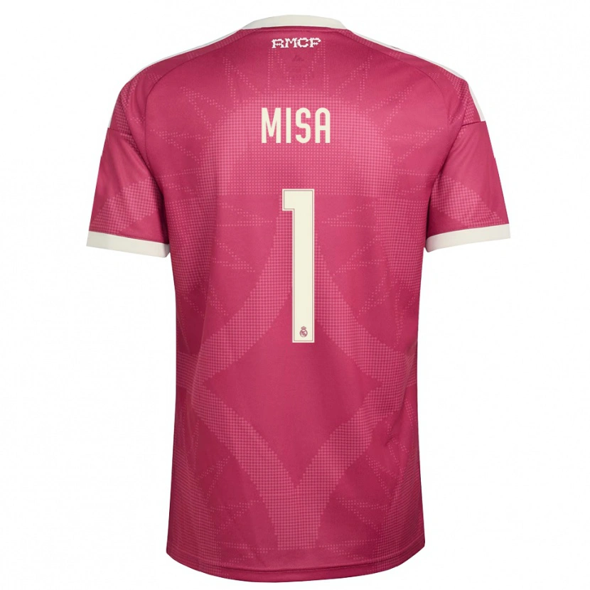 Danxen Uomo Maglia Misa Rodríguez #1 Rosso Viola Pallido Bianco Kit Gara Third 2026/27 Maglietta