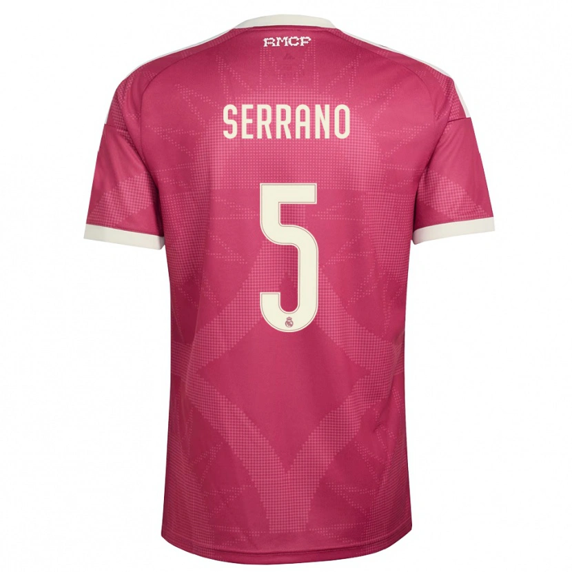 Danxen Uomo Maglia Manu Serrano #5 Rosso Viola Pallido Bianco Kit Gara Third 2026/27 Maglietta