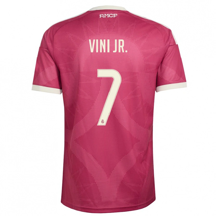 Danxen Uomo Maglia Vinicius Junior #7 Rosso Viola Pallido Bianco Kit Gara Third 2026/27 Maglietta