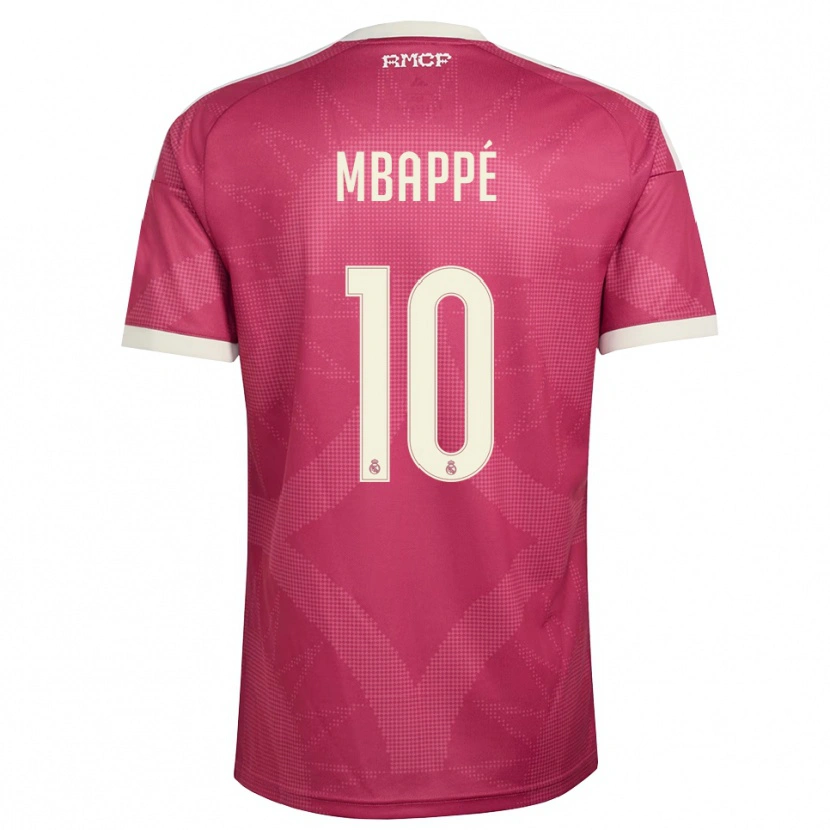 Danxen Uomo Maglia Kylian Mbappé #10 Rosso Viola Pallido Bianco Kit Gara Third 2026/27 Maglietta