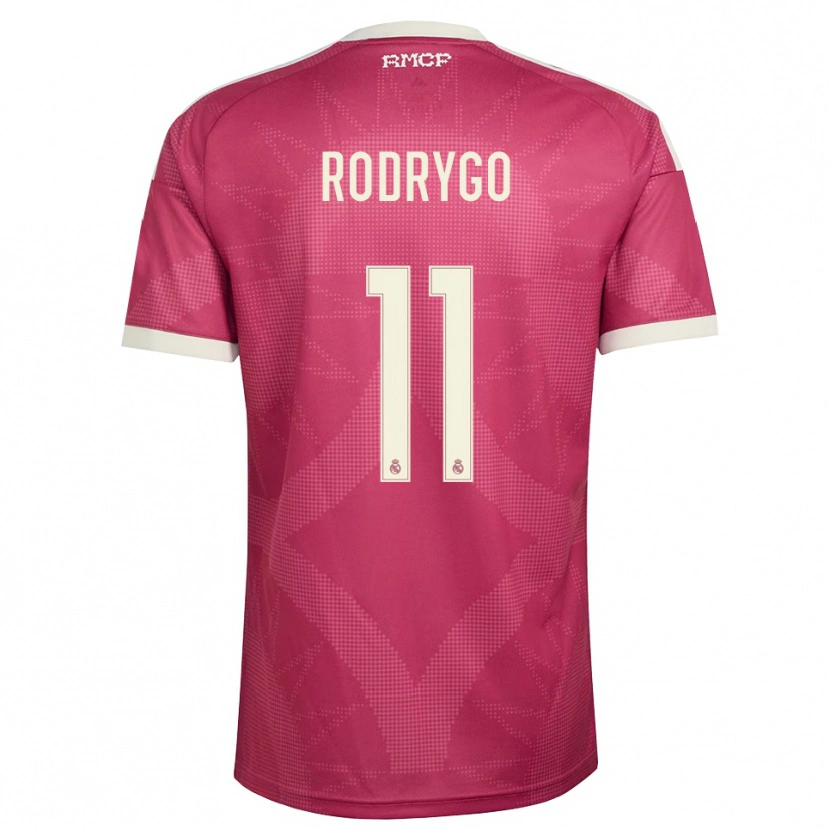 Danxen Uomo Maglia Rodrygo Silva De Goes #11 Rosso Viola Pallido Bianco Kit Gara Third 2026/27 Maglietta