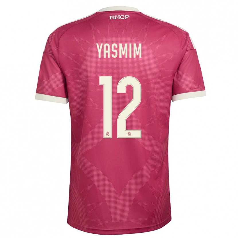 Danxen Uomo Maglia Yasmim Assis Ribeiro #12 Rosso Viola Pallido Bianco Kit Gara Third 2026/27 Maglietta