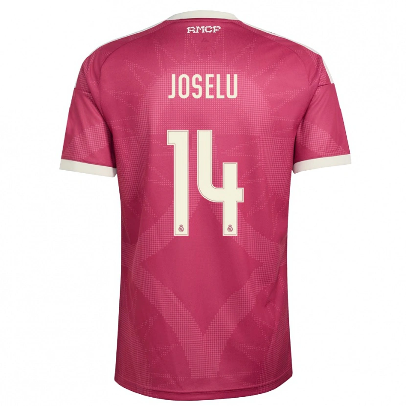 Danxen Uomo Maglia Joselu #14 Rosso Viola Pallido Bianco Kit Gara Third 2026/27 Maglietta