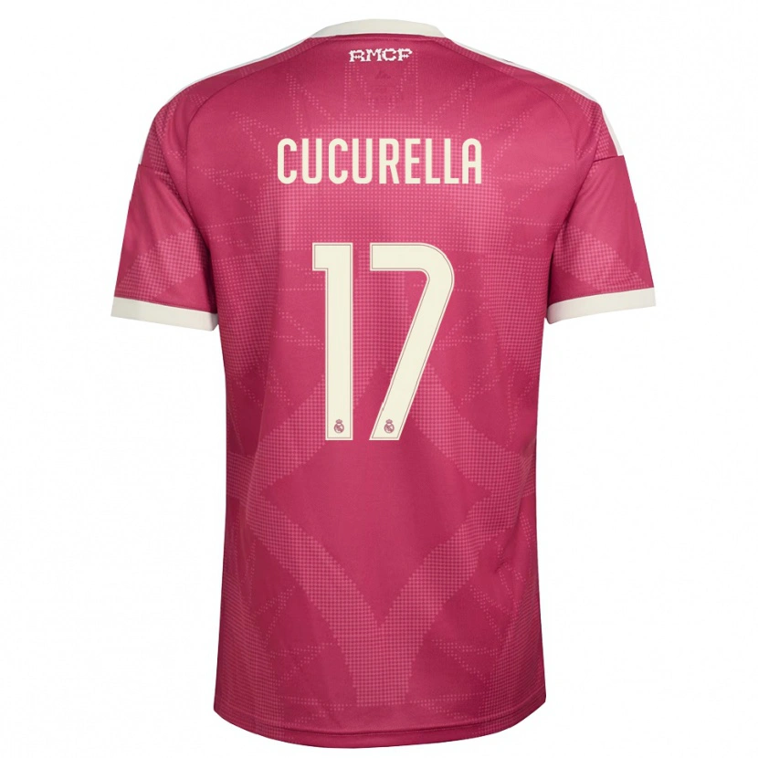 Danxen Uomo Maglia Marc Cucurella #17 Rosso Viola Pallido Bianco Kit Gara Third 2026/27 Maglietta
