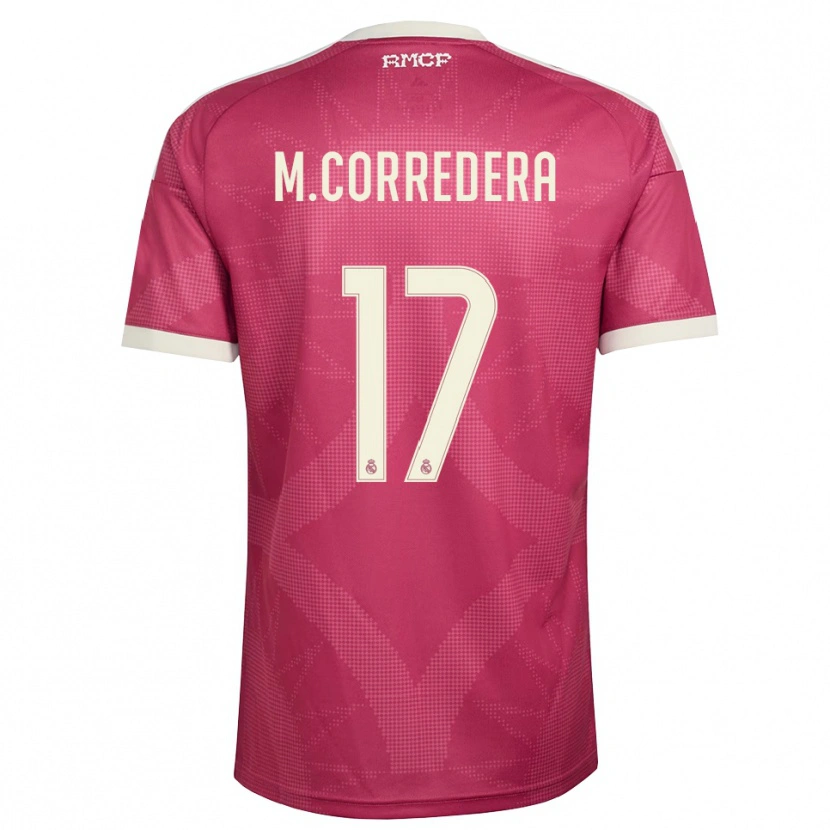 Danxen Uomo Maglia Marta Corredera #17 Rosso Viola Pallido Bianco Kit Gara Third 2026/27 Maglietta