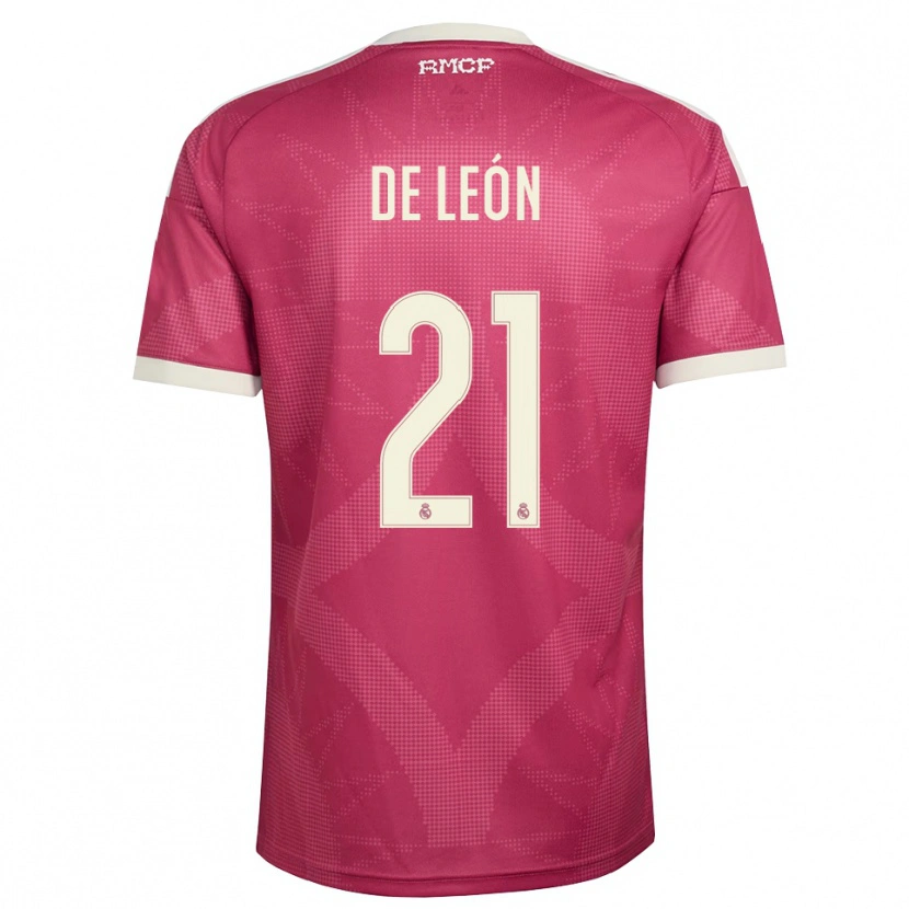 Danxen Uomo Maglia Jeremy De León #21 Rosso Viola Pallido Bianco Kit Gara Third 2026/27 Maglietta