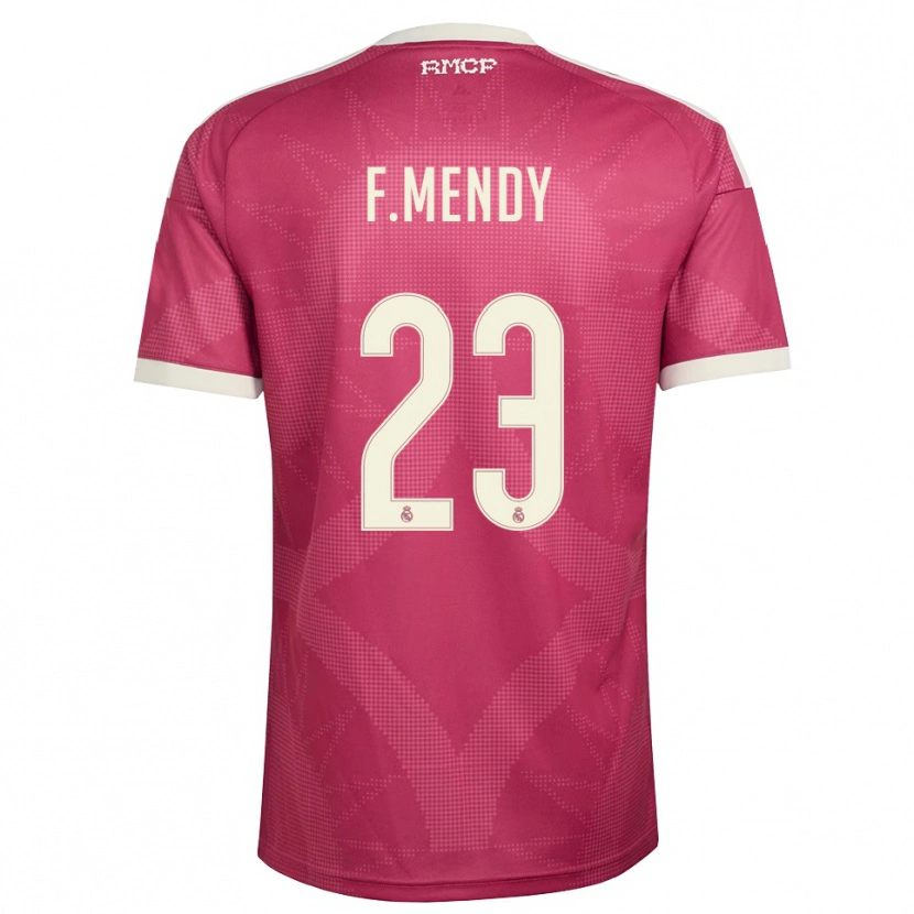 Danxen Uomo Maglia Ferland Mendy #23 Rosso Viola Pallido Bianco Kit Gara Third 2026/27 Maglietta