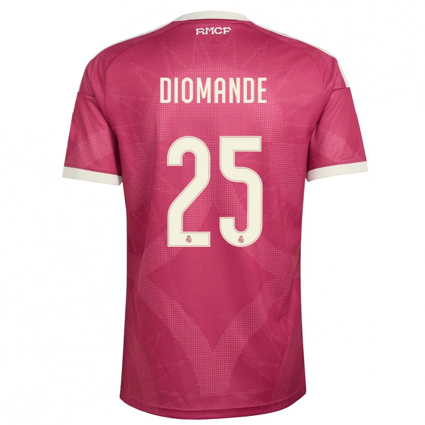 Danxen Uomo Maglia Yan Diomande #25 Rosso Viola Pallido Bianco Kit Gara Third 2026/27 Maglietta