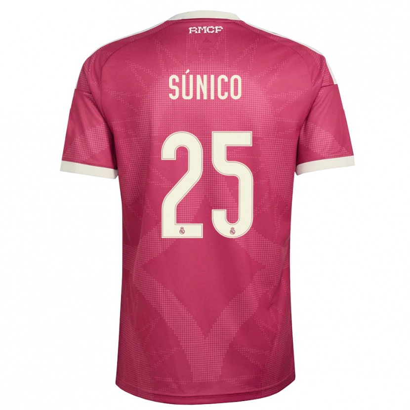 Danxen Uomo Maglia Guille Súnico #25 Rosso Viola Pallido Bianco Kit Gara Third 2026/27 Maglietta