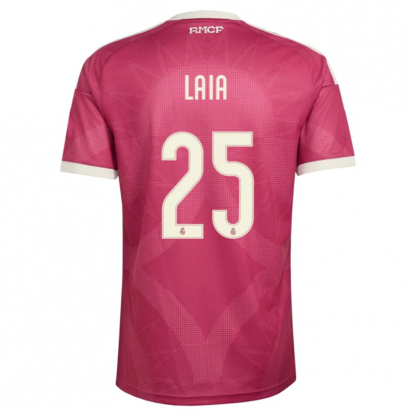 Danxen Uomo Maglia Laia López De La Morena #25 Rosso Viola Pallido Bianco Kit Gara Third 2026/27 Maglietta