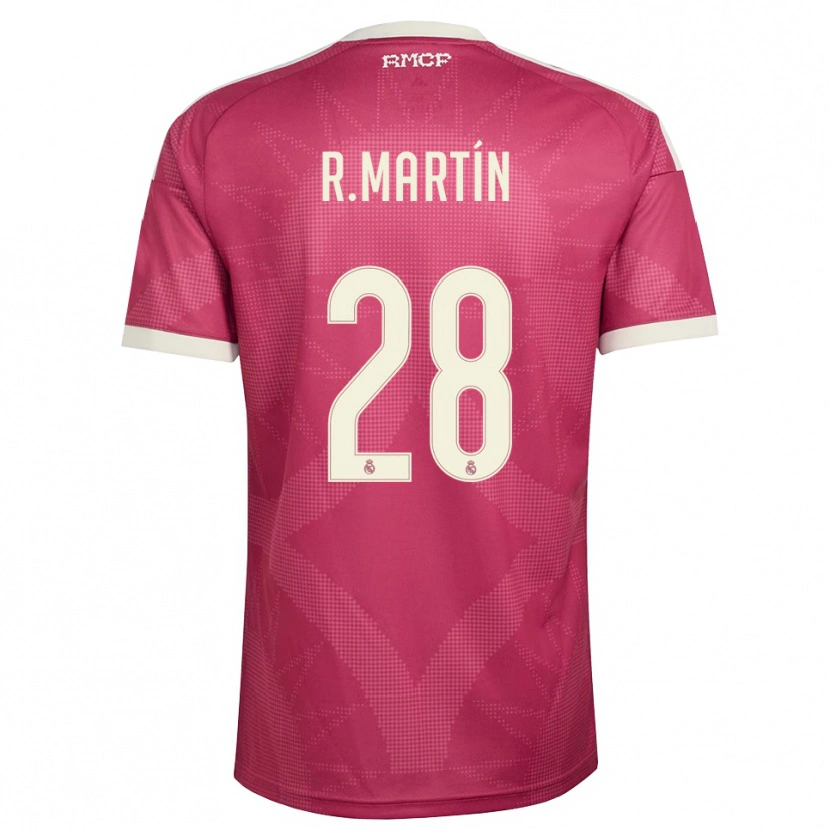 Danxen Uomo Maglia Roberto Martín #28 Rosso Viola Pallido Bianco Kit Gara Third 2026/27 Maglietta