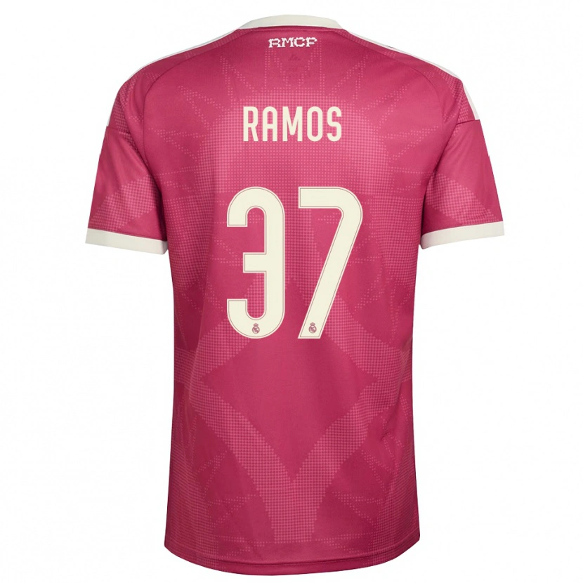 Danxen Uomo Maglia Yeremaiah Ramos #37 Rosso Viola Pallido Bianco Kit Gara Third 2026/27 Maglietta