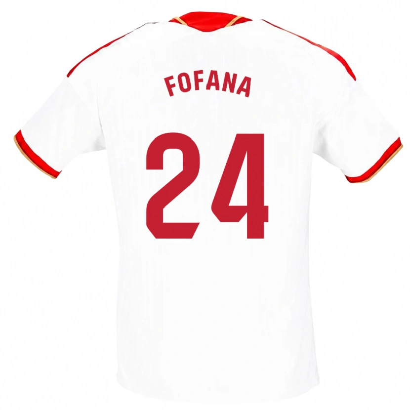 Danxen Uomo Maglia Youssouf Fofana #24 Bianco Rosso Kit Gara Home 2026/27 Maglietta