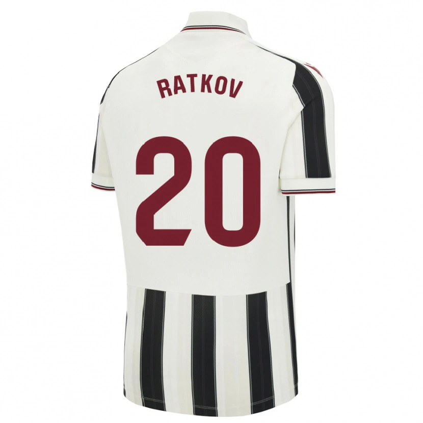Danxen Uomo Maglia Petar Ratkov #20 Nero Bianco Rosso Kit Gara Away 2026/27 Maglietta