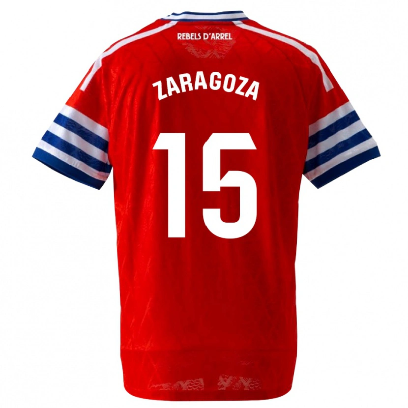 Danxen Uomo Maglia Bryan Zaragoza #15 Blu Reale Rosso Kit Gara Away 2026/27 Maglietta