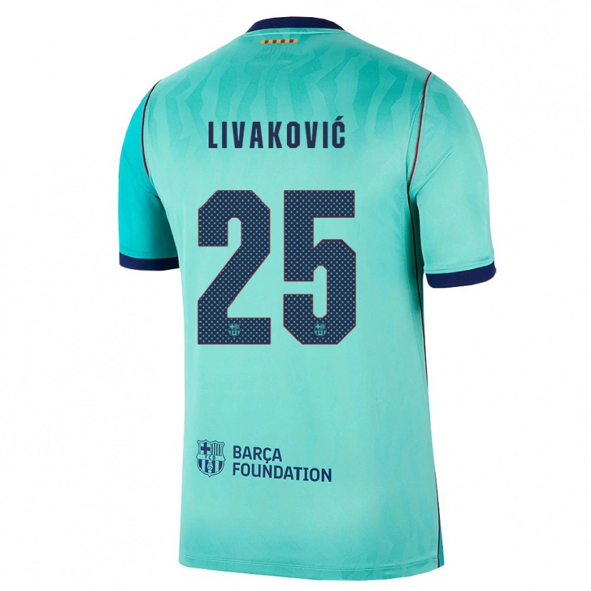 Danxen Uomo Maglia Dominik Livakovic #25 Acquamarina Turchese Scuro Blu Reale Kit Gara Third 2026/27 Maglietta