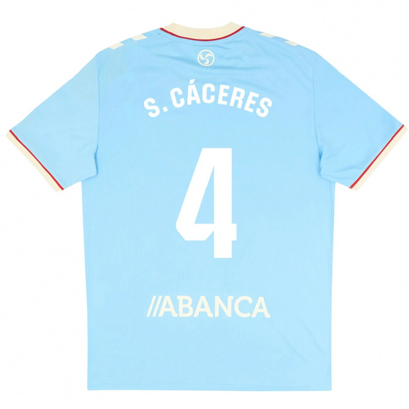 Danxen Donna Maglia Sebastián Cáceres #4 Azzurro Bianco Rosso Kit Gara Home 2026/27 Maglietta