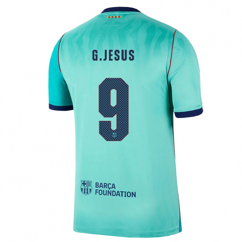 Danxen Donna Maglia Gabriel Jesus #9 Acquamarina Turchese Scuro Blu Reale Kit Gara Third 2026/27 Maglietta