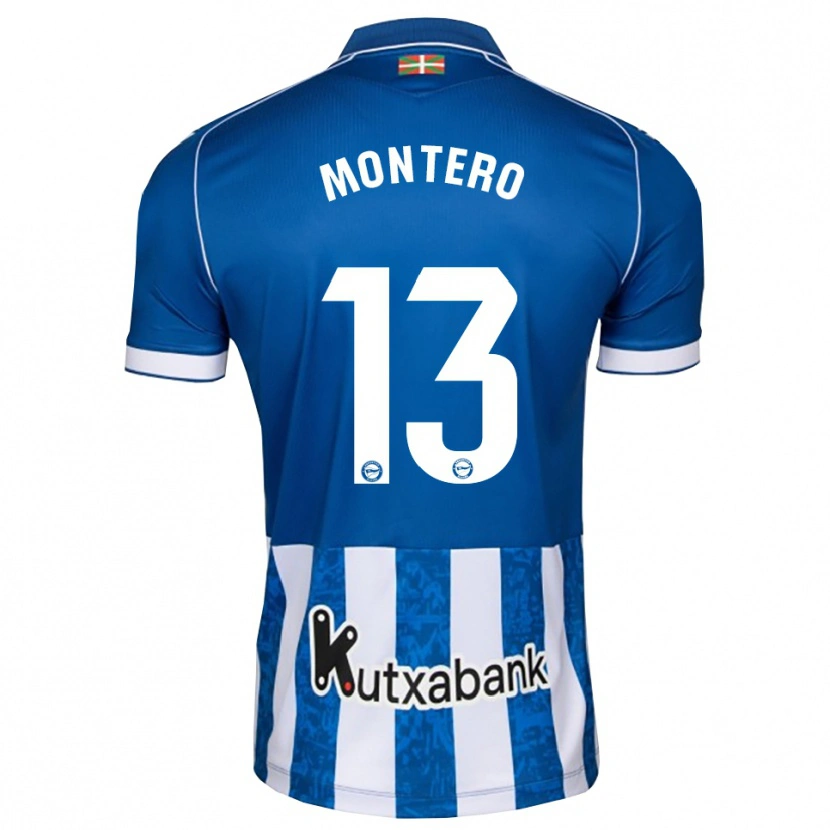 Danxen Donna Maglia Rubén Montero #13 Blu Bianco Nero Kit Gara Home 2026/27 Maglietta
