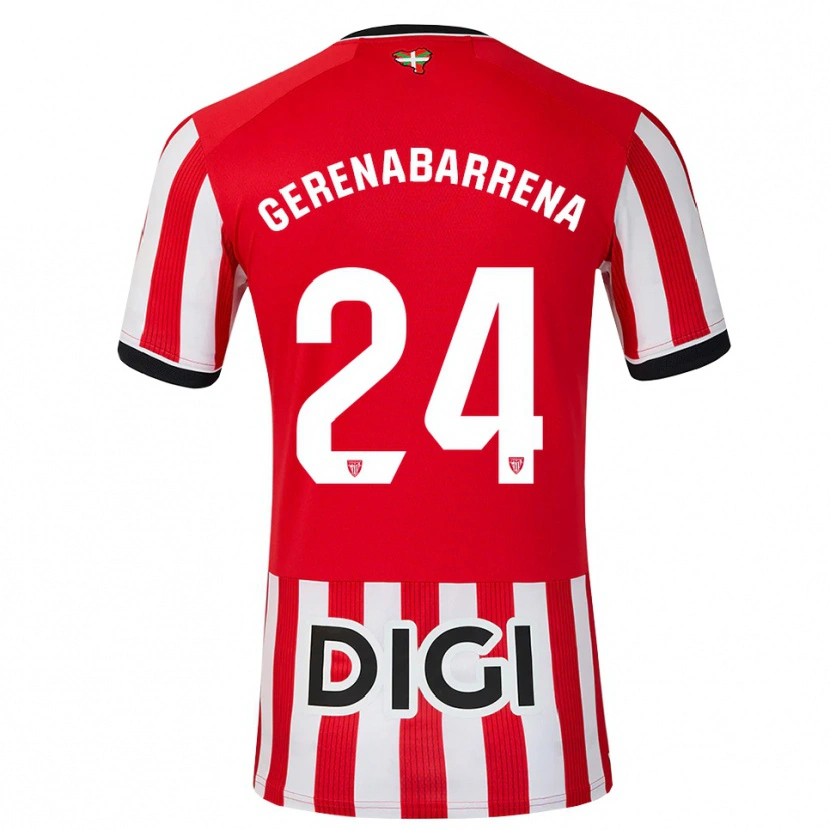 Danxen Donna Maglia Beñat Gerenabarrena #24 Rosso Nero Bianco Kit Gara Home 2026/27 Maglietta