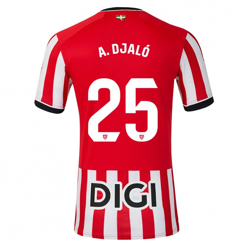 Danxen Donna Maglia Álvaro Djaló #25 Rosso Nero Bianco Kit Gara Home 2026/27 Maglietta